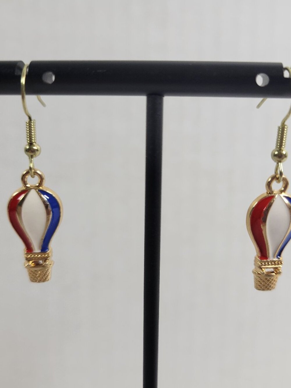 USA Hot Air Balloon Earrings Patriotic July 4th Dangle Drop Women Holiday E62E